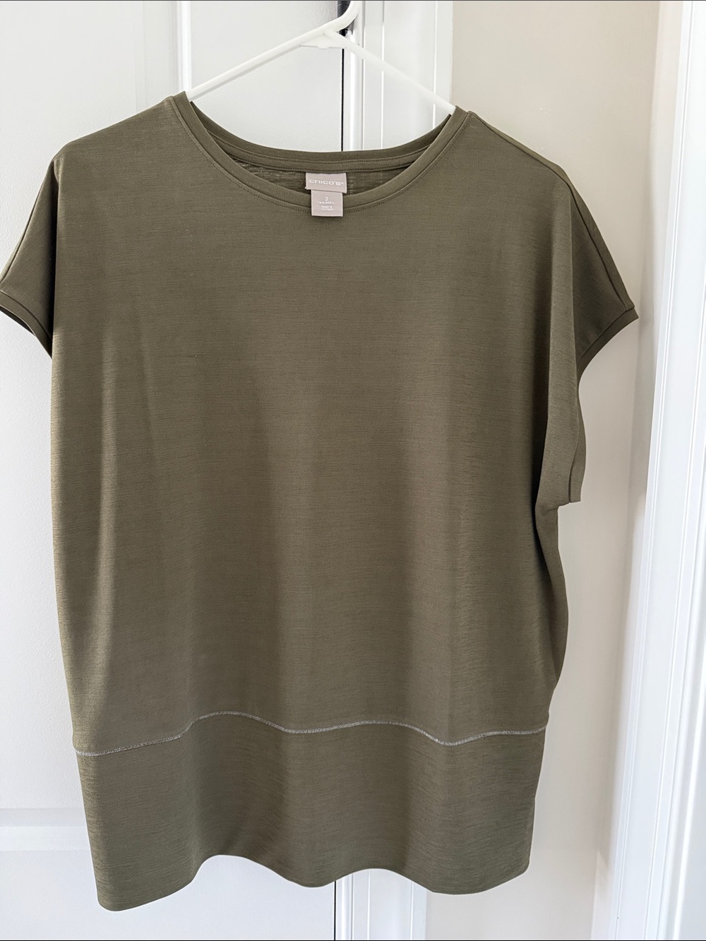 Chico's Olive Green Short Sleeve Top